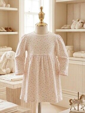 Little Me Pink and White Heart Dress Sz 9M
